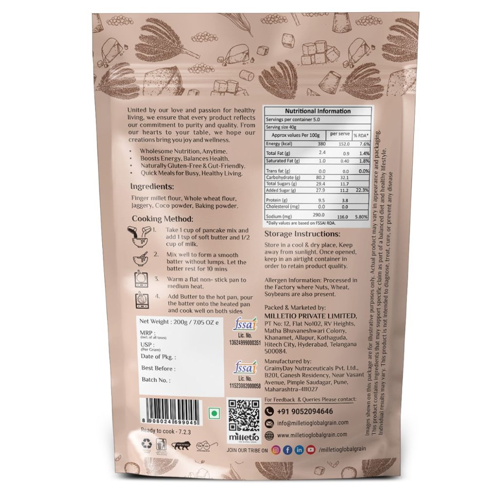 Ragi Chocolate Pan Cake Instant Mix
